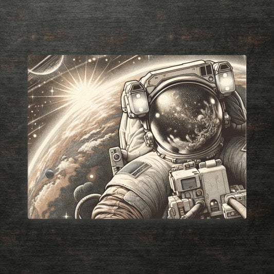 Der einsame Blick des Astronauten in den Kosmos – Leinwand