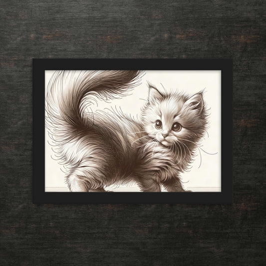 Whisker Wishes: Fluffy Feline Fantasy – Gerahmtes Poster