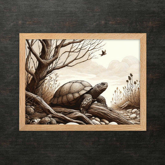Serene Wilderness: Ein Schildkrötenparadies – gerahmtes Poster