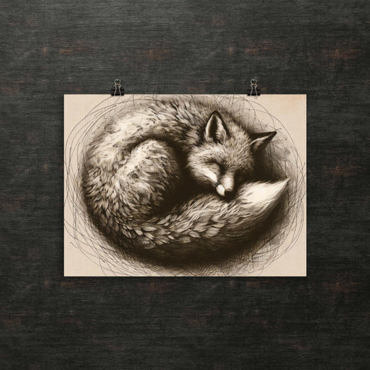 Verträumter Fuchs umarmt von Gelassenheit – Poster