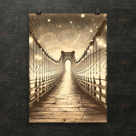 Sternennacht auf der Hängebrücke - Poster