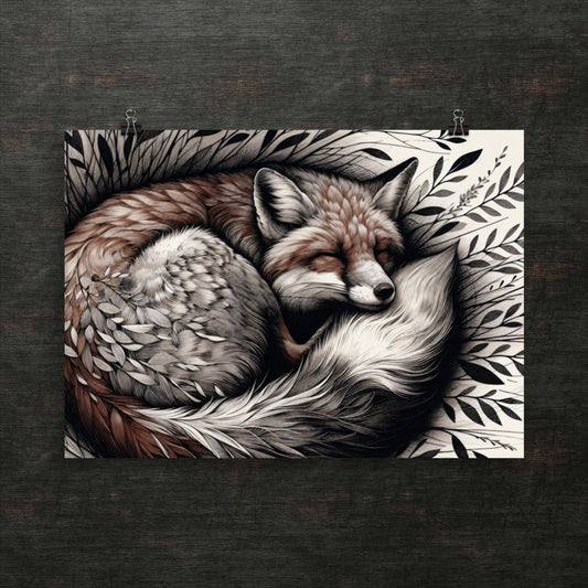 Serenity of the Fox: Ein herbstlicher Farbtraum – Poster