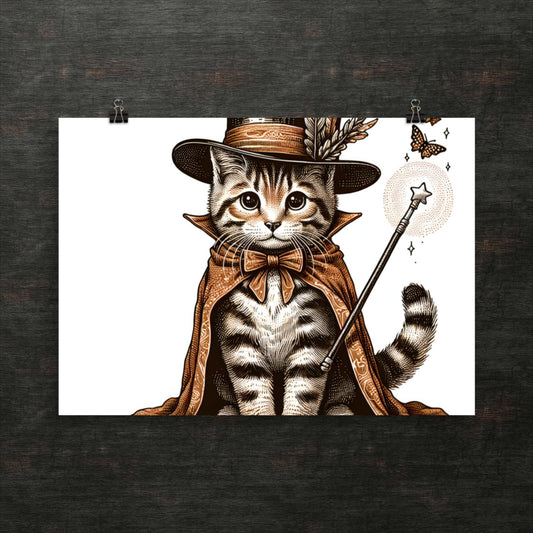 Zauberlehrling Kitty mit Zauberstab – Poster