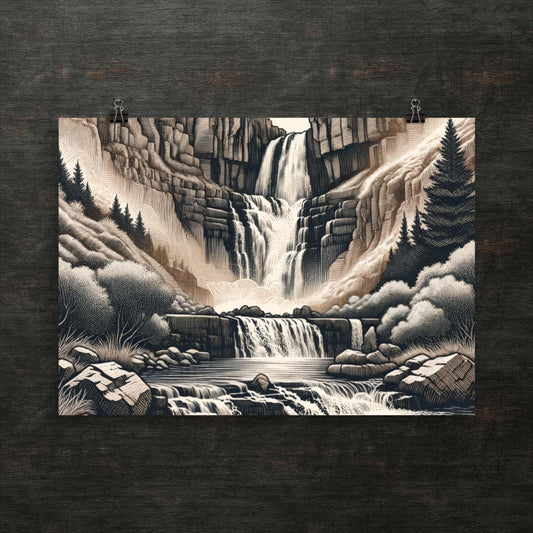 Flüstern des unberührten Wasserfalls – Poster