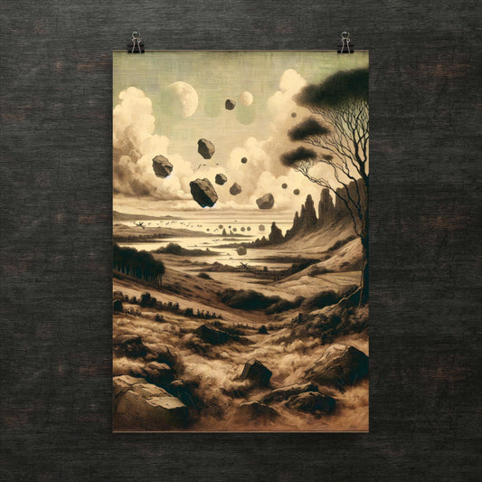 Hängende Felsen in ruhiger Landschaft - Poster