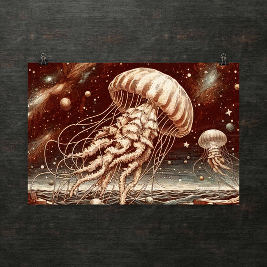 Kosmische Drift von Serene Jellyfish - Poster