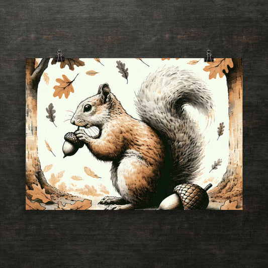 Herbstgeflüster und Eichhörnchenwunder - Poster