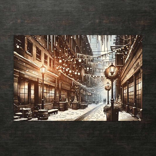 Verzauberte Winterlichter in der Altstadtstraße - Postkarte