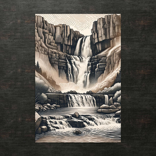 Flüstern des unberührten Wasserfalls - Postkarte