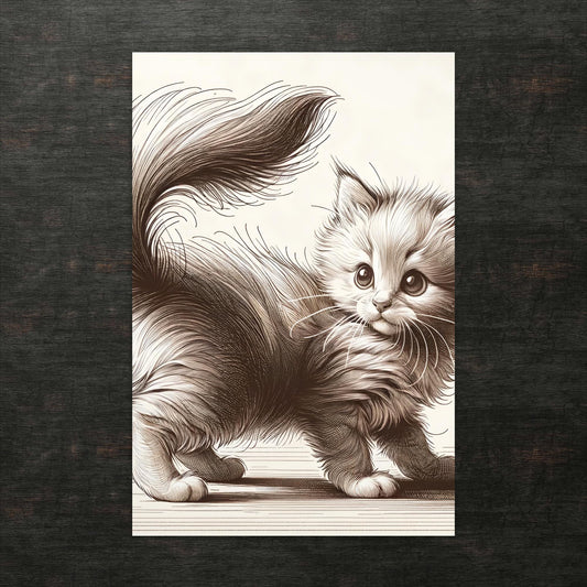 Whisker Wishes: Fluffy Feline Fantasy - Postkarte