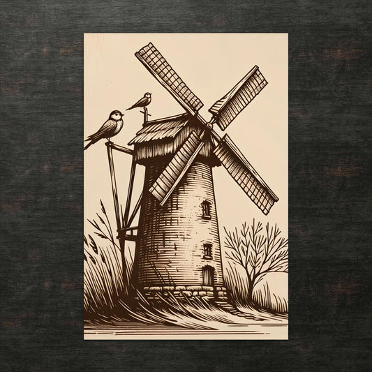 Whispers of the Windmill Dawn - Postkarte